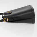 VALENTINO Shoulder Bag Leather Black Gold Auth bs35258-4