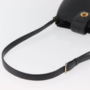 VALENTINO Shoulder Bag Leather Black Gold Auth bs35258-7
