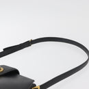 VALENTINO Shoulder Bag Leather Black Gold Auth bs35258-8