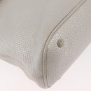 BVLGARI Hand Bag Leather 2way Silver Auth bs35260A-10