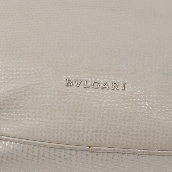 BVLGARI Hand Bag Leather 2way Silver Auth bs35260A