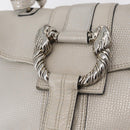 BVLGARI Hand Bag Leather 2way Silver Auth bs35260A-19