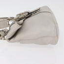 BVLGARI Hand Bag Leather 2way Silver Auth bs35260A-4
