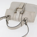 BVLGARI Hand Bag Leather 2way Silver Auth bs35260A-6