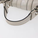 BVLGARI Hand Bag Leather 2way Silver Auth bs35260A-7