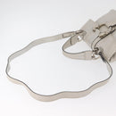 BVLGARI Hand Bag Leather 2way Silver Auth bs35260A-9