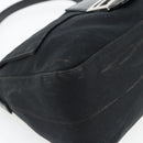 FENDI Mamma Baguette Shoulder Bag Jersey Black Silver Auth bs35262-14