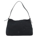 FENDI Mamma Baguette Shoulder Bag Jersey Black Silver Auth bs35262-2