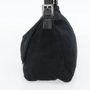 FENDI Mamma Baguette Shoulder Bag Jersey Black Silver Auth bs35262-4