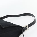 FENDI Mamma Baguette Shoulder Bag Jersey Black Silver Auth bs35262-8