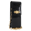 Gianni Versace Chain Shoulder Pouch Patent leather Black Gold Auth bs35263-1