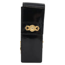 Gianni Versace Chain Shoulder Pouch Patent leather Black Gold Auth bs35263-2
