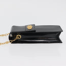 Gianni Versace Chain Shoulder Pouch Patent leather Black Gold Auth bs35263-5