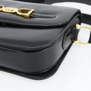 CELINE Horse Carriage Shoulder Bag Leather Black Gold Auth bs35269-8