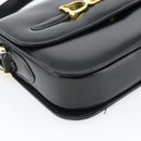 CELINE Horse Carriage Shoulder Bag Leather Black Gold Auth bs35269-15