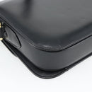 CELINE Horse Carriage Shoulder Bag Leather Black Gold Auth bs35269-17
