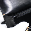 CELINE Horse Carriage Shoulder Bag Leather Black Gold Auth bs35269-23