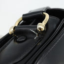 CELINE Horse Carriage Shoulder Bag Leather Black Gold Auth bs35269-9