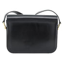CELINE Horse Carriage Shoulder Bag Leather Black Gold Auth bs35269-2