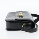 CELINE Horse Carriage Shoulder Bag Leather Black Gold Auth bs35269-4