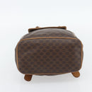 CELINE Macadam Canvas Backpack PVC Leather Brown Gold Auth bs35270-11