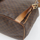 CELINE Macadam Canvas Backpack PVC Leather Brown Gold Auth bs35270-14