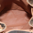 CELINE Macadam Canvas Backpack PVC Leather Brown Gold Auth bs35270-18