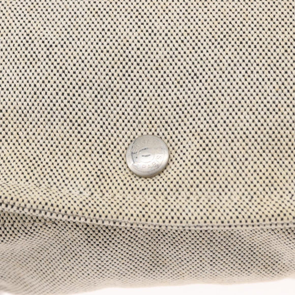HERMES New Fourre Tout Bassas PM Shoulder Bag Cotton Gray Silver Auth bs35271