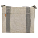 HERMES New Fourre Tout Bassas PM Shoulder Bag Cotton Gray Silver Auth bs35271-2