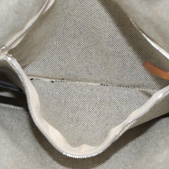 HERMES New Fourre Tout Bassas PM Shoulder Bag Cotton Gray Silver Auth bs35271
