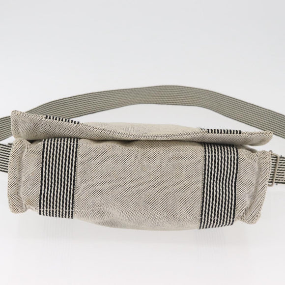HERMES New Fourre Tout Bassas PM Shoulder Bag Cotton Gray Silver Auth bs35271