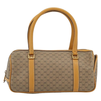 GUCCI Micro GG Supreme Hand Bag PVC Beige Gold Auth bs35272 - 0