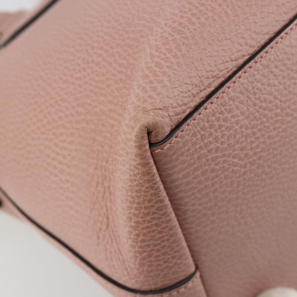 GUCCI Hand Bag Leather 2way Pink Gold 449651 Auth bs35273A
