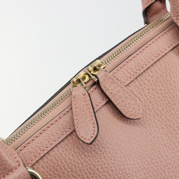 GUCCI Hand Bag Leather 2way Pink Gold 449651 Auth bs35273A