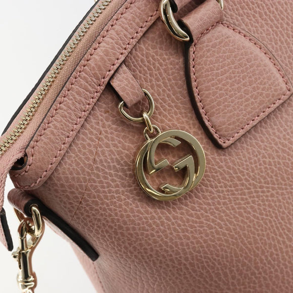 GUCCI Hand Bag Leather 2way Pink Gold 449651 Auth bs35273A