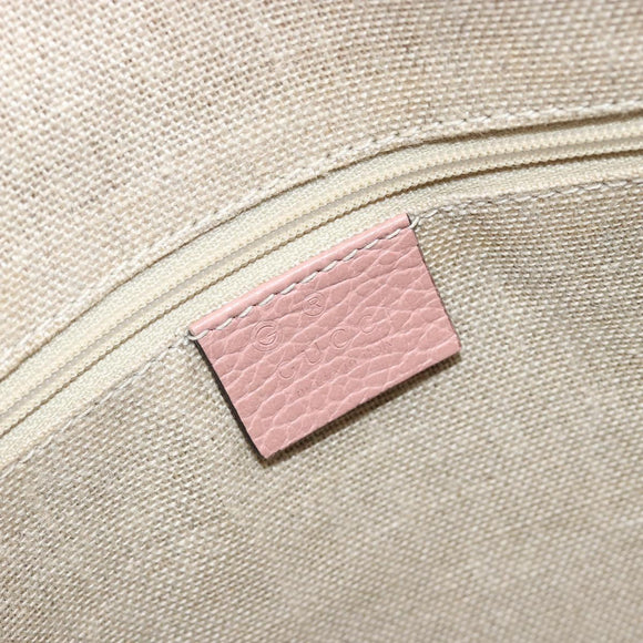 GUCCI Hand Bag Leather 2way Pink Gold 449651 Auth bs35273A