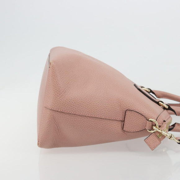 GUCCI Hand Bag Leather 2way Pink Gold 449651 Auth bs35273A