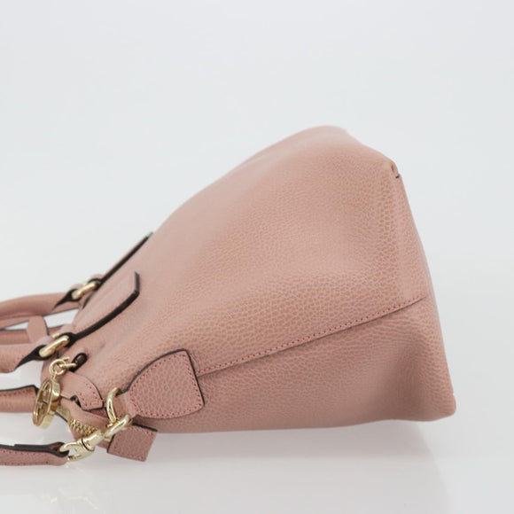 GUCCI Hand Bag Leather 2way Pink Gold 449651 Auth bs35273A