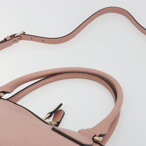 GUCCI Hand Bag Leather 2way Pink Gold 449651 Auth bs35273A