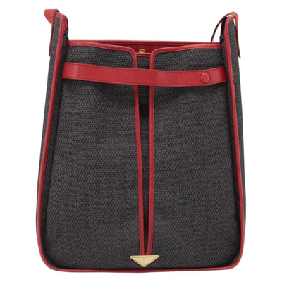 SAINT LAURENT Shoulder Bag Coated Canvas Black Gold Auth bs35274 - 0