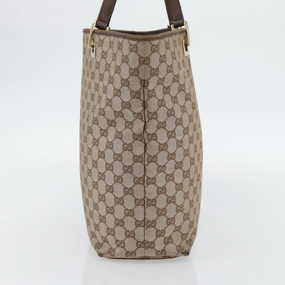 GUCCI GG Canvas Tote Bag Beige Gold 002 1098 1705 Auth bs35275