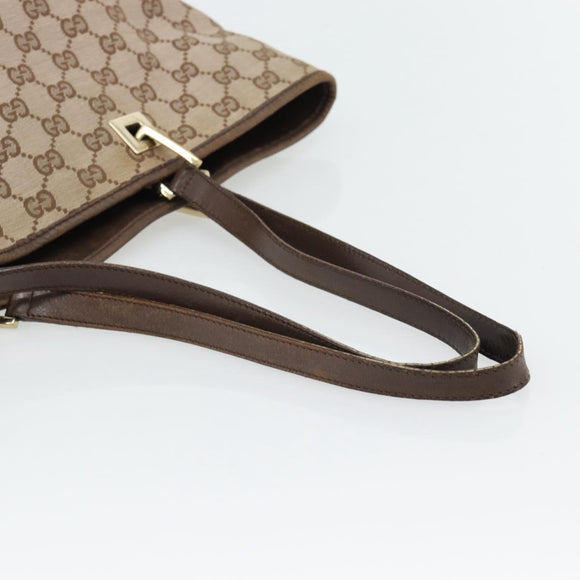 GUCCI GG Canvas Tote Bag Beige Gold 002 1098 1705 Auth bs35275
