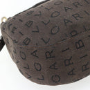 BVLGARI Logo Mania Shoulder Bag Canvas Brown Gold Auth bs35281-16
