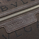 BVLGARI Logo Mania Shoulder Bag Canvas Brown Gold Auth bs35281-17