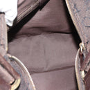 BVLGARI Logo Mania Shoulder Bag Canvas Brown Gold Auth bs35281-11