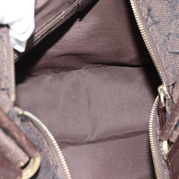 BVLGARI Logo Mania Shoulder Bag Canvas Brown Gold Auth bs35281