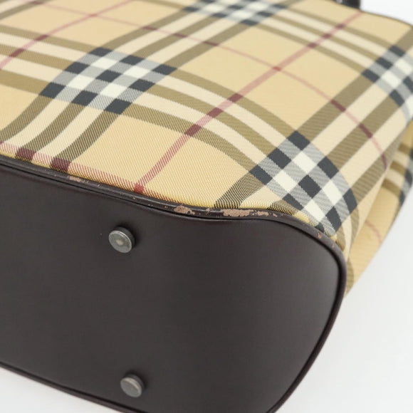 BURBERRY Nova Check Handtasche PVC Beige Auth bs35282