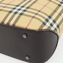 BURBERRY Nova Check Handtasche PVC Beige Auth bs35282-12