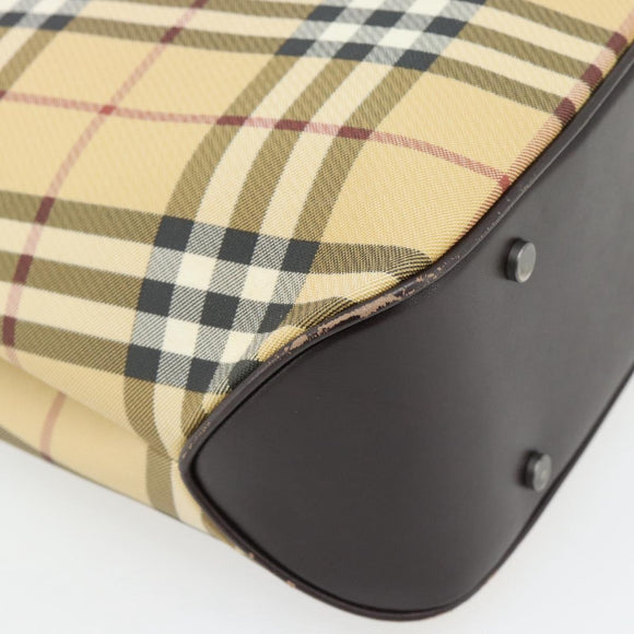 BURBERRY Nova Check Handtasche PVC Beige Auth bs35282