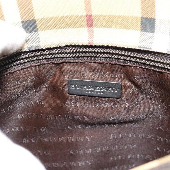 BURBERRY Nova Check Handtasche PVC Beige Auth bs35282